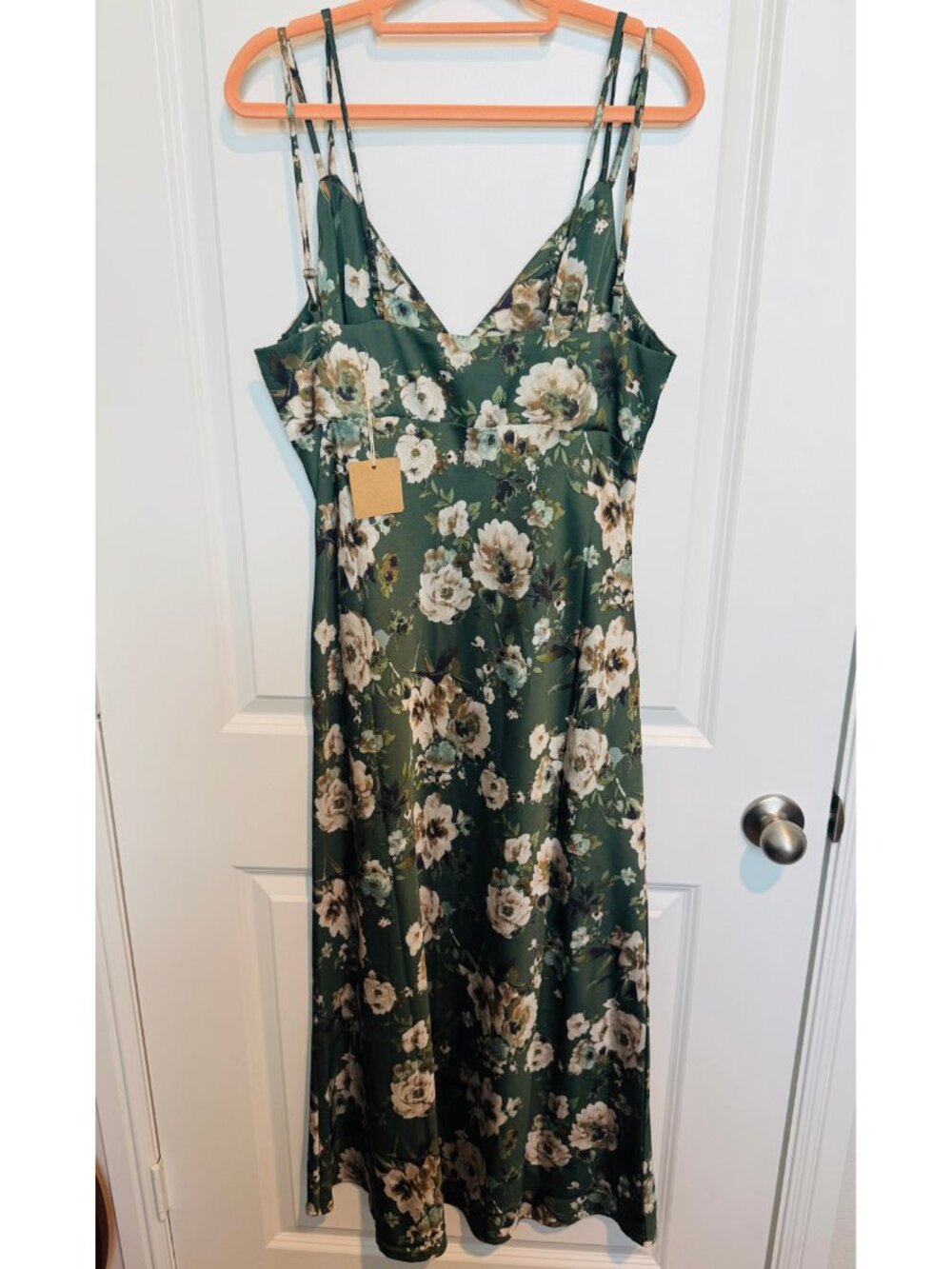 Blu Pepper Green Floral Midi Dress NWT Size L